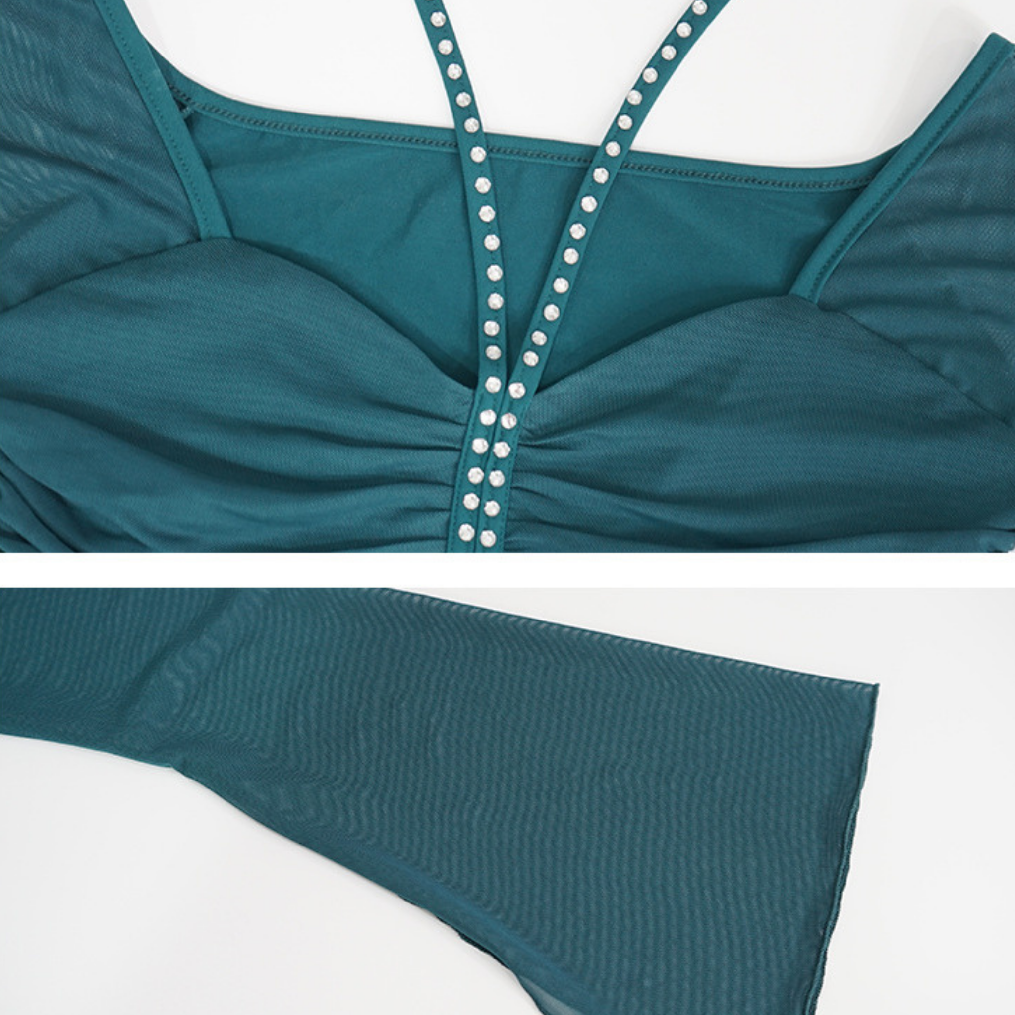 ベリーダンス　レッスンウェア　リボン　ベルスリーブ