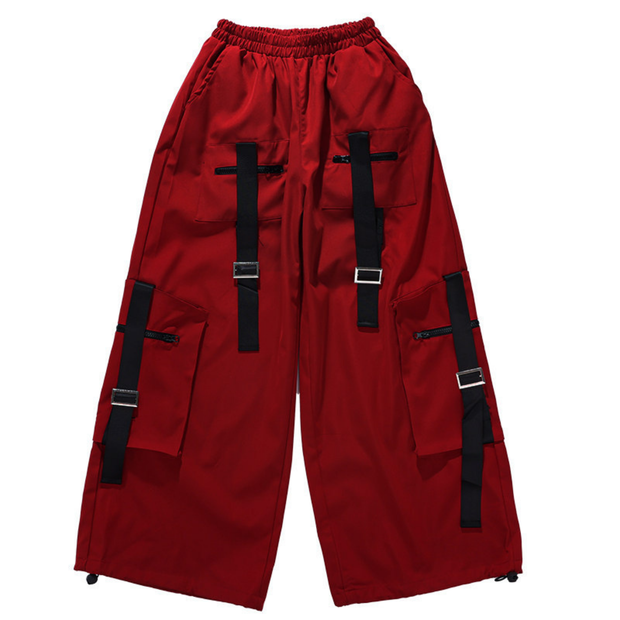 HIPHOP レッドストラップ カーゴパンツセットアップ キッズダンス衣装
