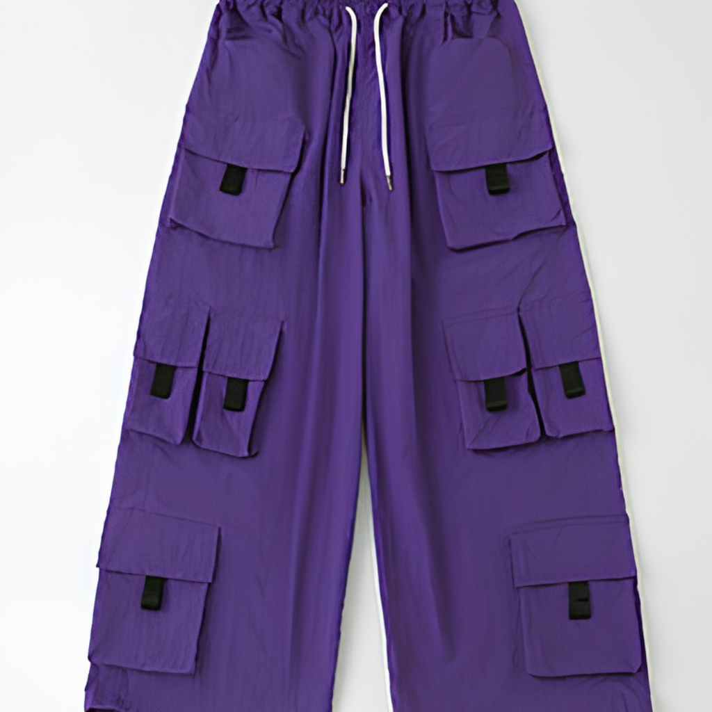 STREET ブラックグラフィック パープルカーゴセットアップ キッズダンス衣装