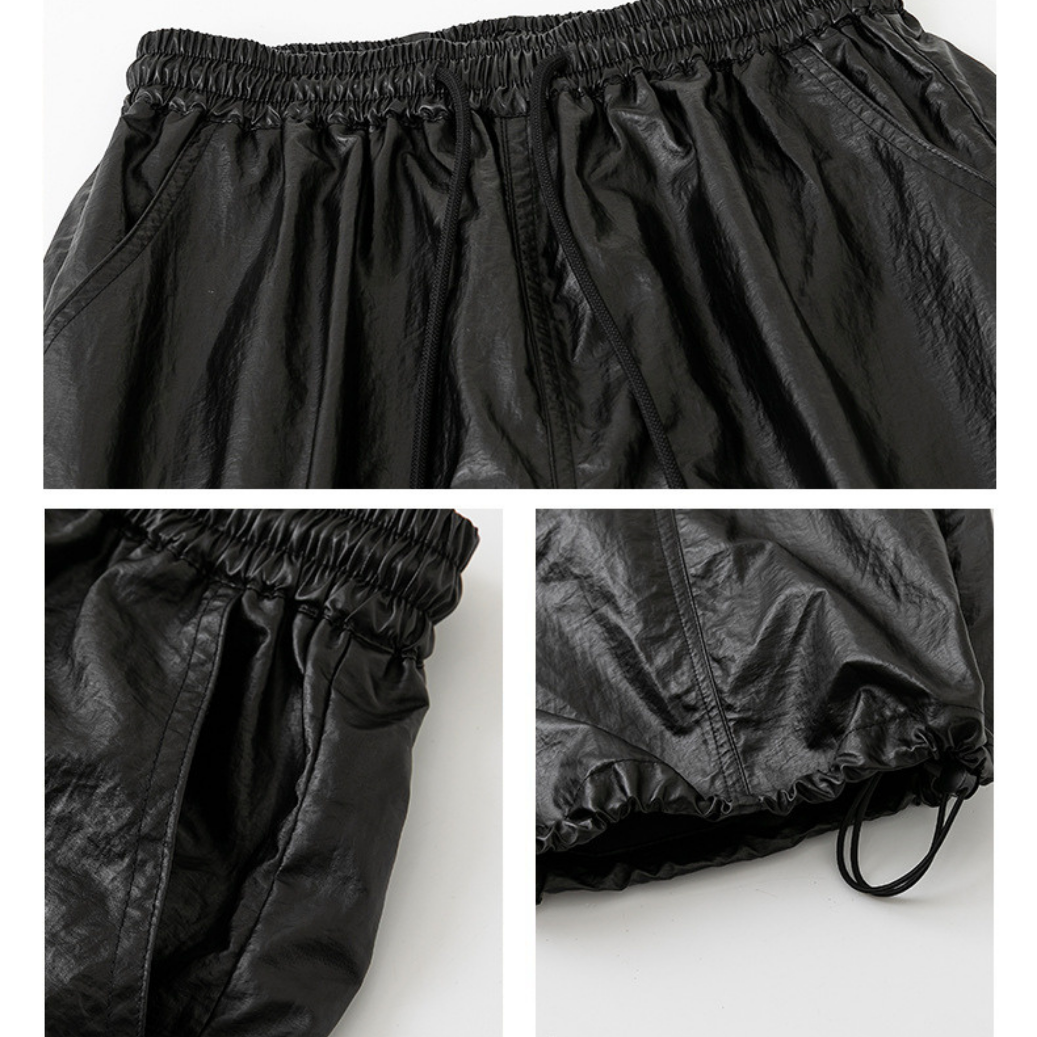 STREET ブラックシャイニー ワイドパンツセットアップ キッズダンス衣装