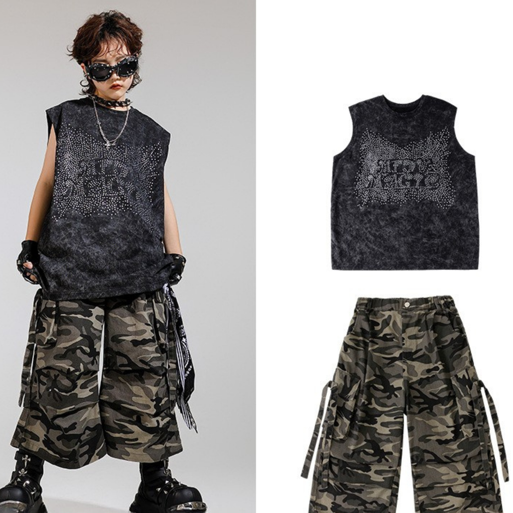 STREET ブラックストーン カモフラージュセットアップ キッズダンス衣装