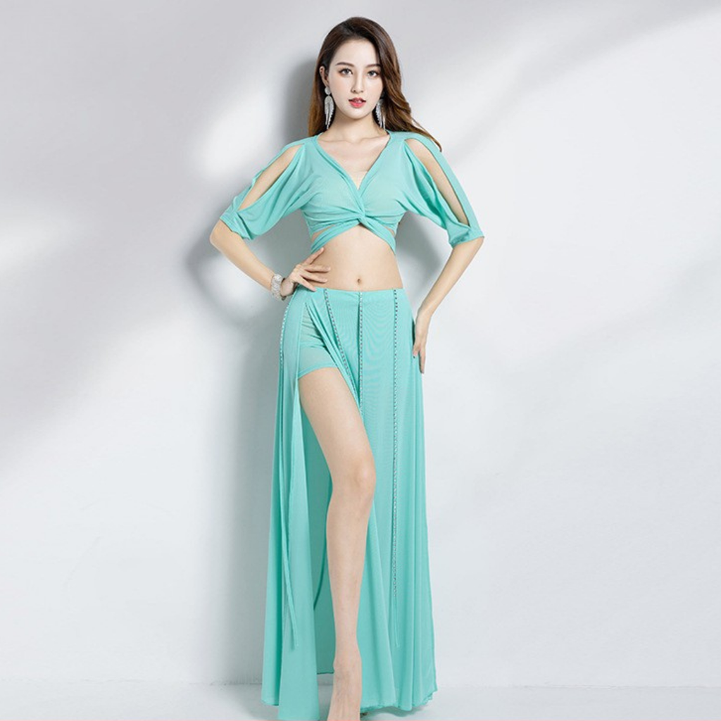 ベリーダンス　レッスンウェア　パフスリーブ