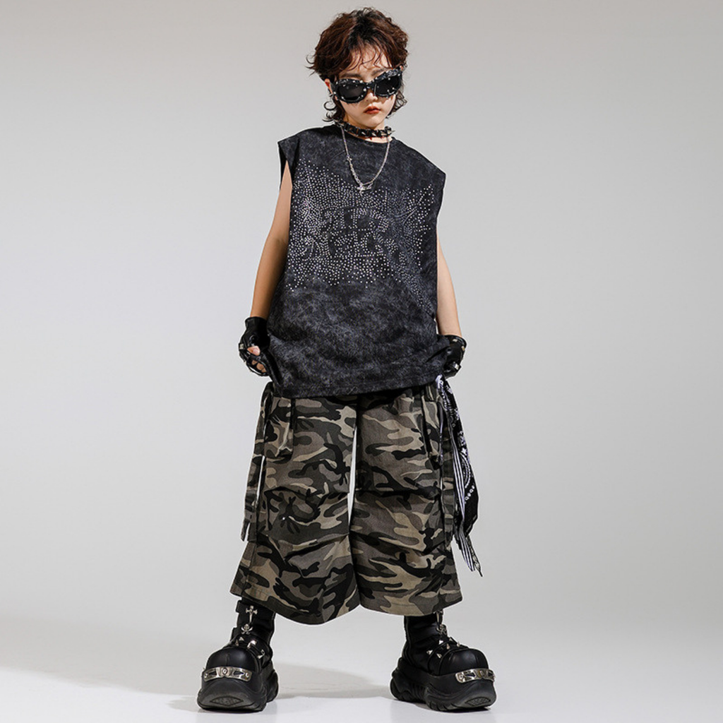 STREET ブラックストーン カモフラージュセットアップ キッズダンス衣装