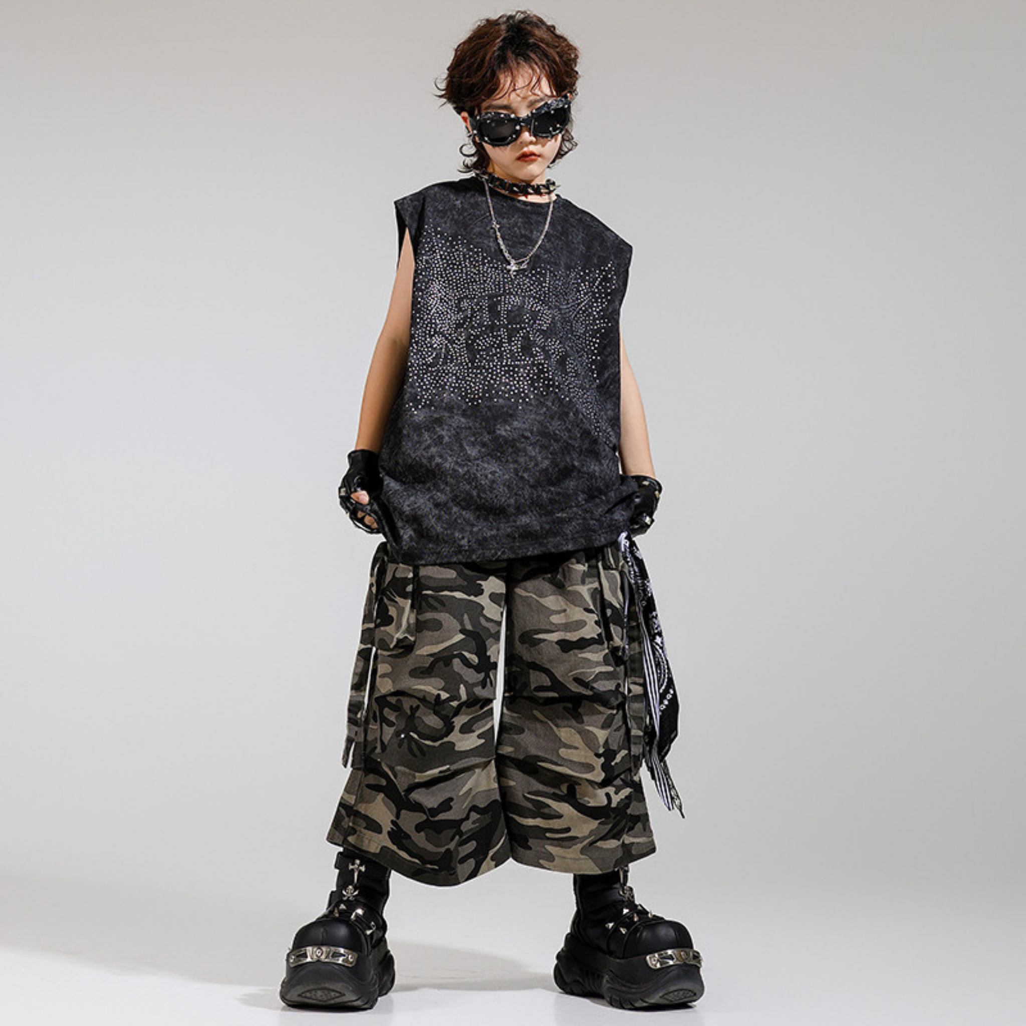 STREET ブラックストーン カモフラージュセットアップ キッズダンス衣装