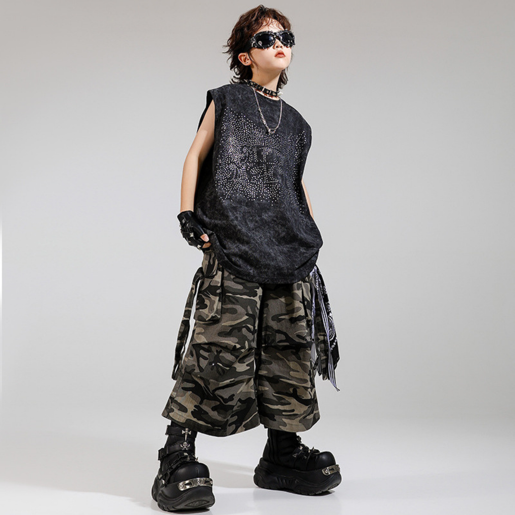 STREET ブラックストーン カモフラージュセットアップ キッズダンス衣装