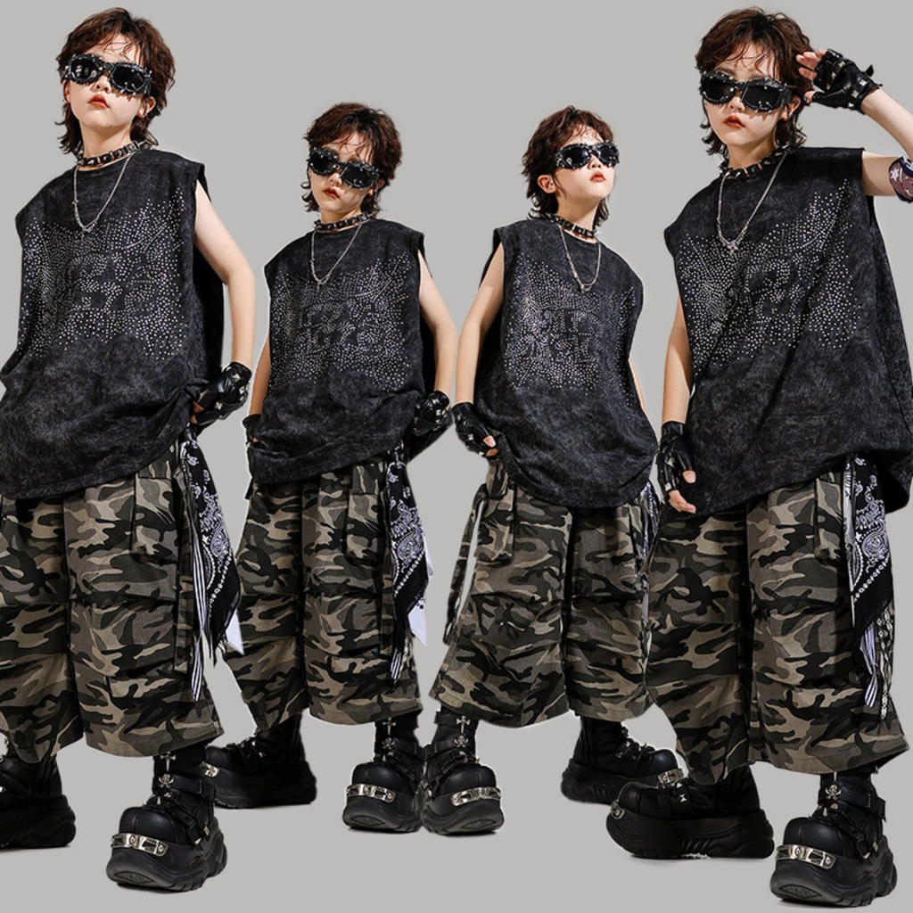 STREET ブラックストーン カモフラージュセットアップ キッズダンス衣装