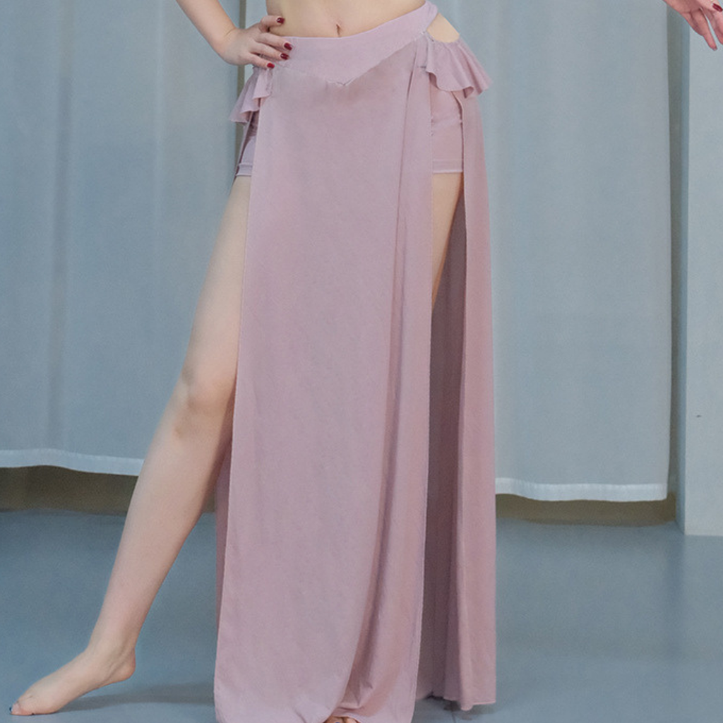 ベリーダンス　レッスンウェア　Vネックフラワー