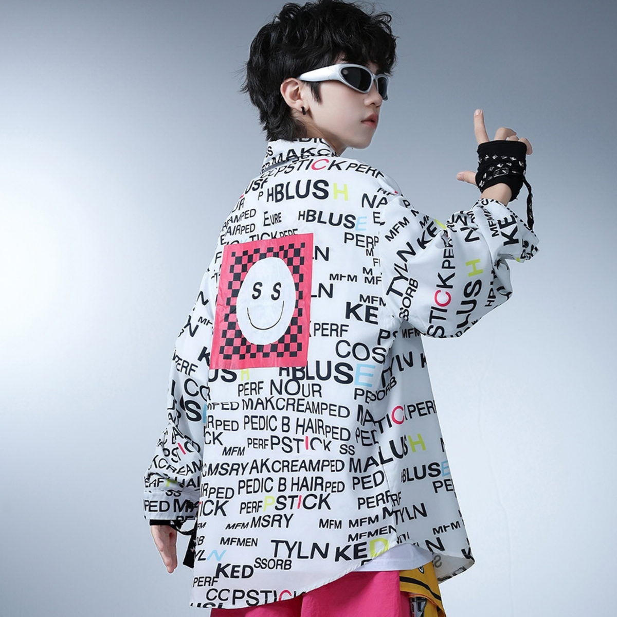 STREET モノグラフィック ピンクワイドパンツセットアップ キッズダンス衣装 商品画像6