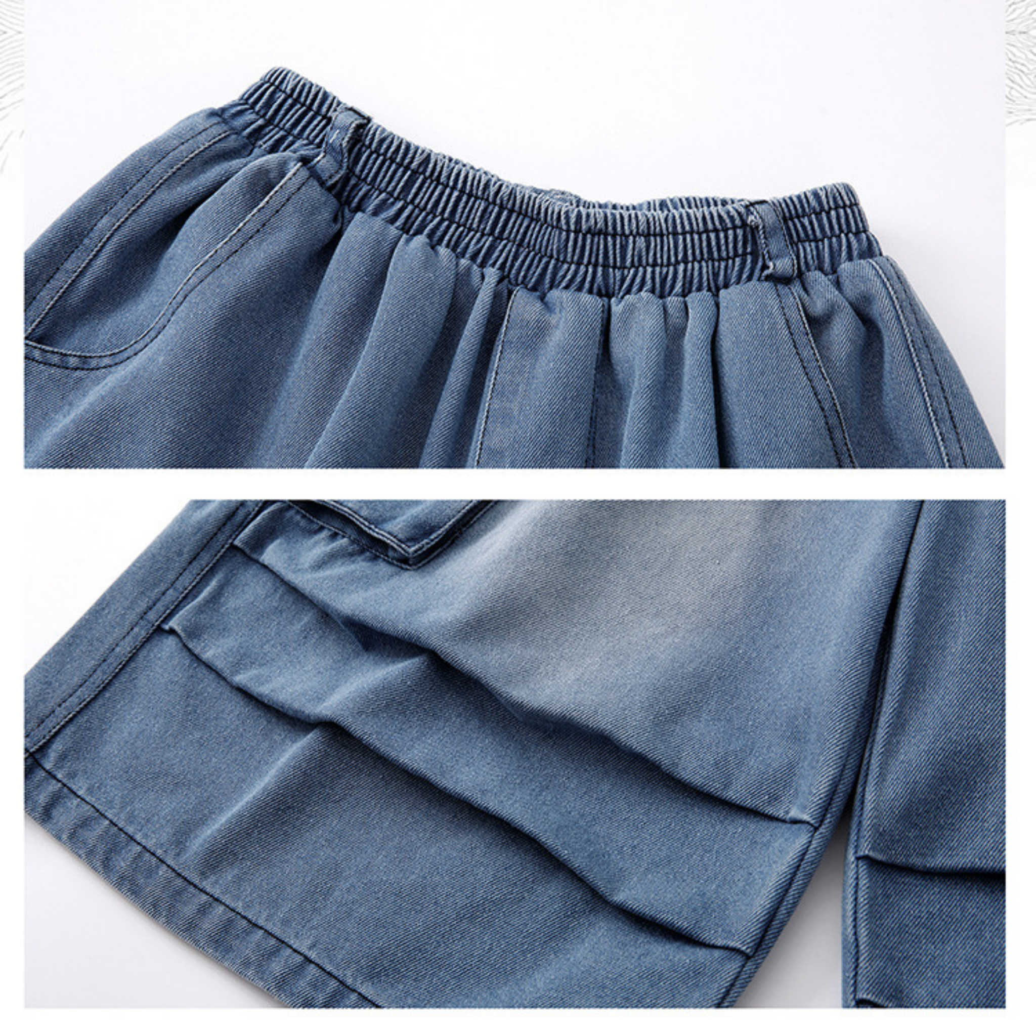 HIPHOP チェックシャツ デニムハーフパンツセットアップ キッズダンス衣装