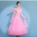 社交ダンス　スタンダードモダン　ドレス　【ピンク】　HB968