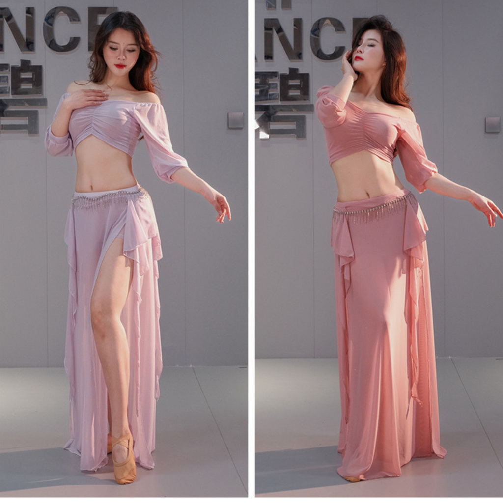ベリーダンス　レッスンウェア　ランタンスリーブ　S～3XL