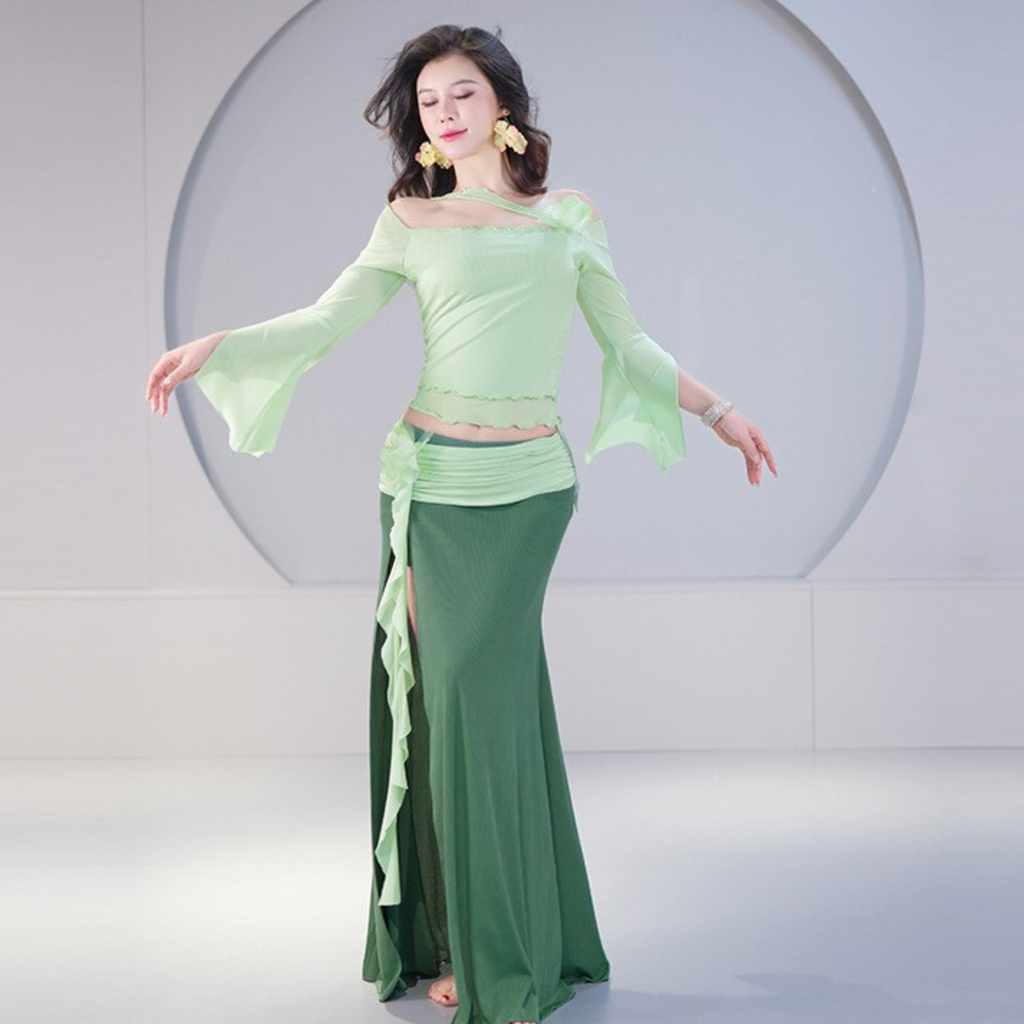 ベリーダンス　レッスンウェア　ドローストリングスタイル