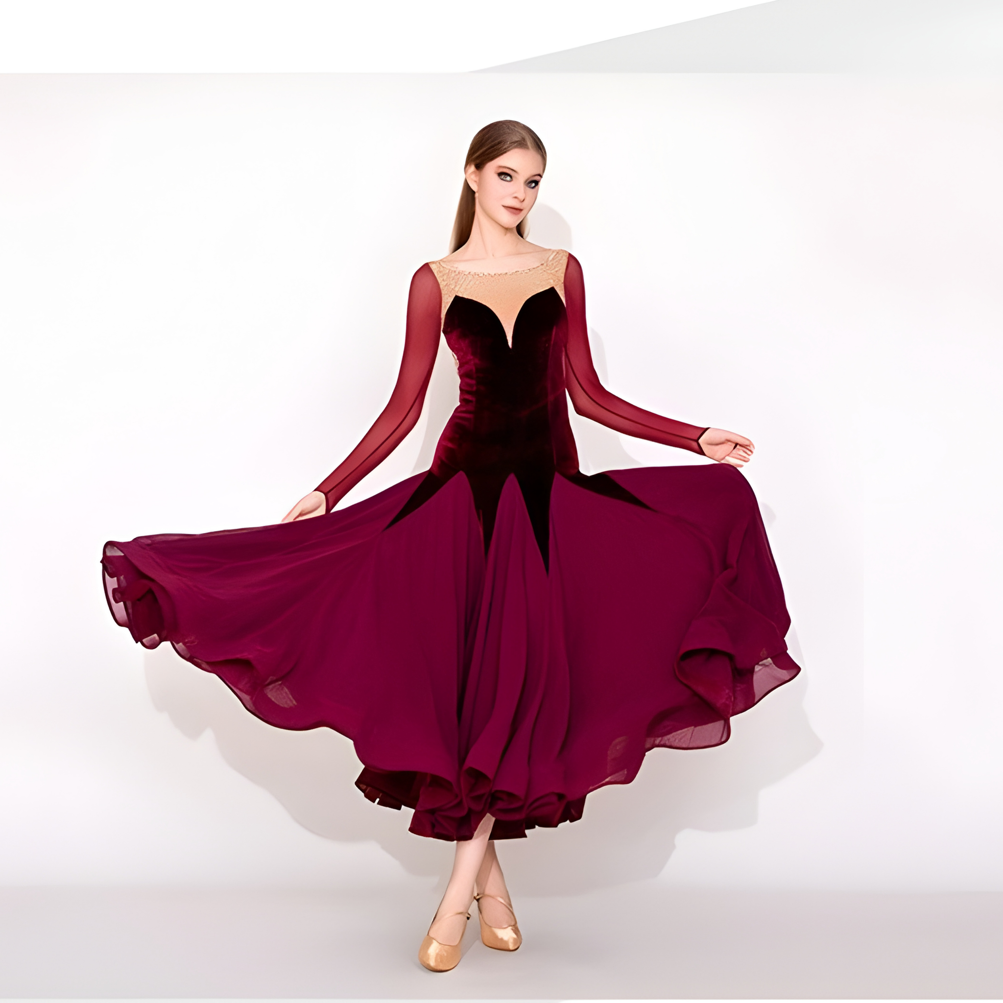 社交ダンス　スタンダードモダン　ドレス　　MY943