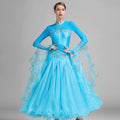 社交ダンス　スタンダードモダン　ドレス　【スカイブルー】　DK597