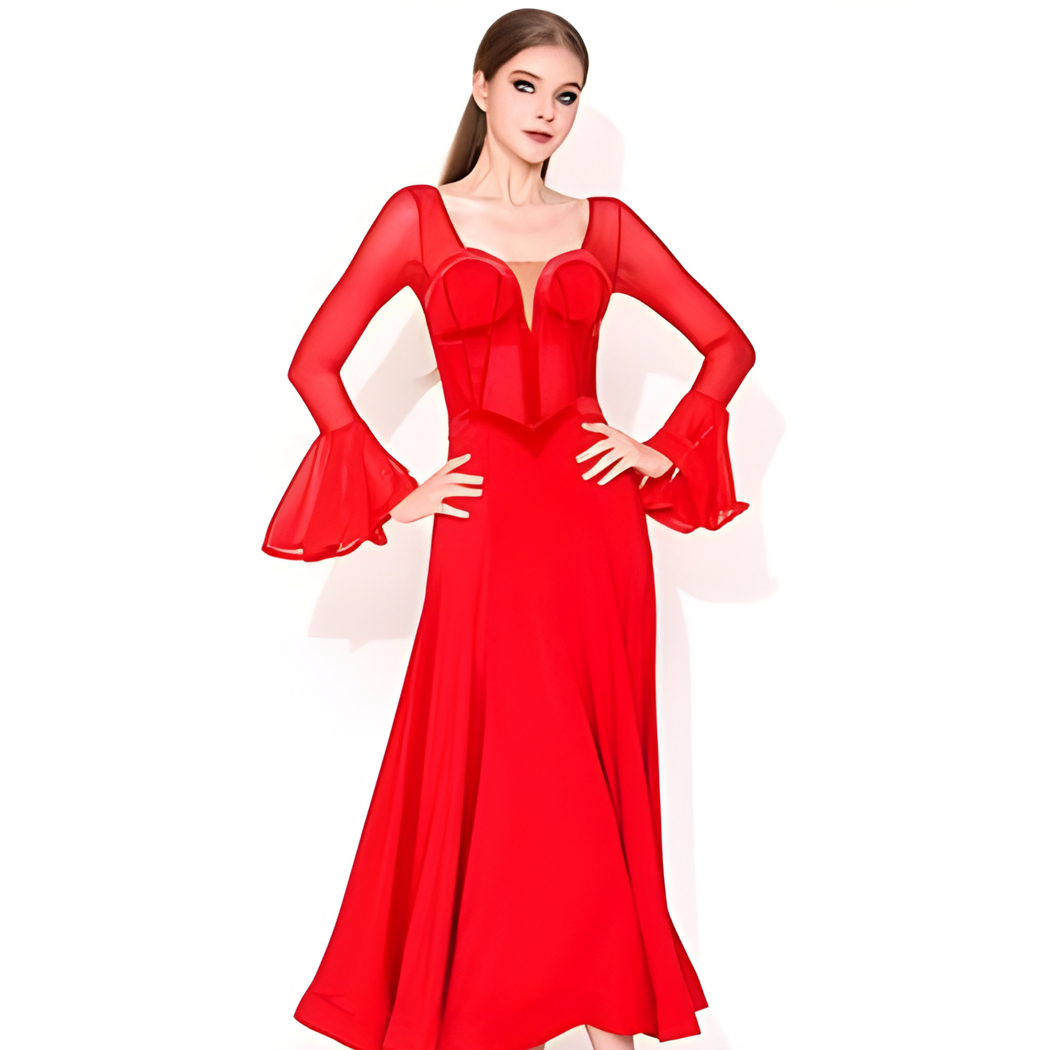 社交ダンス　スタンダードモダン　ドレス　　MY939