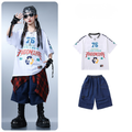 HIPHOP グラフィックTシャツ デニムカーゴセットアップ キッズダンス衣装