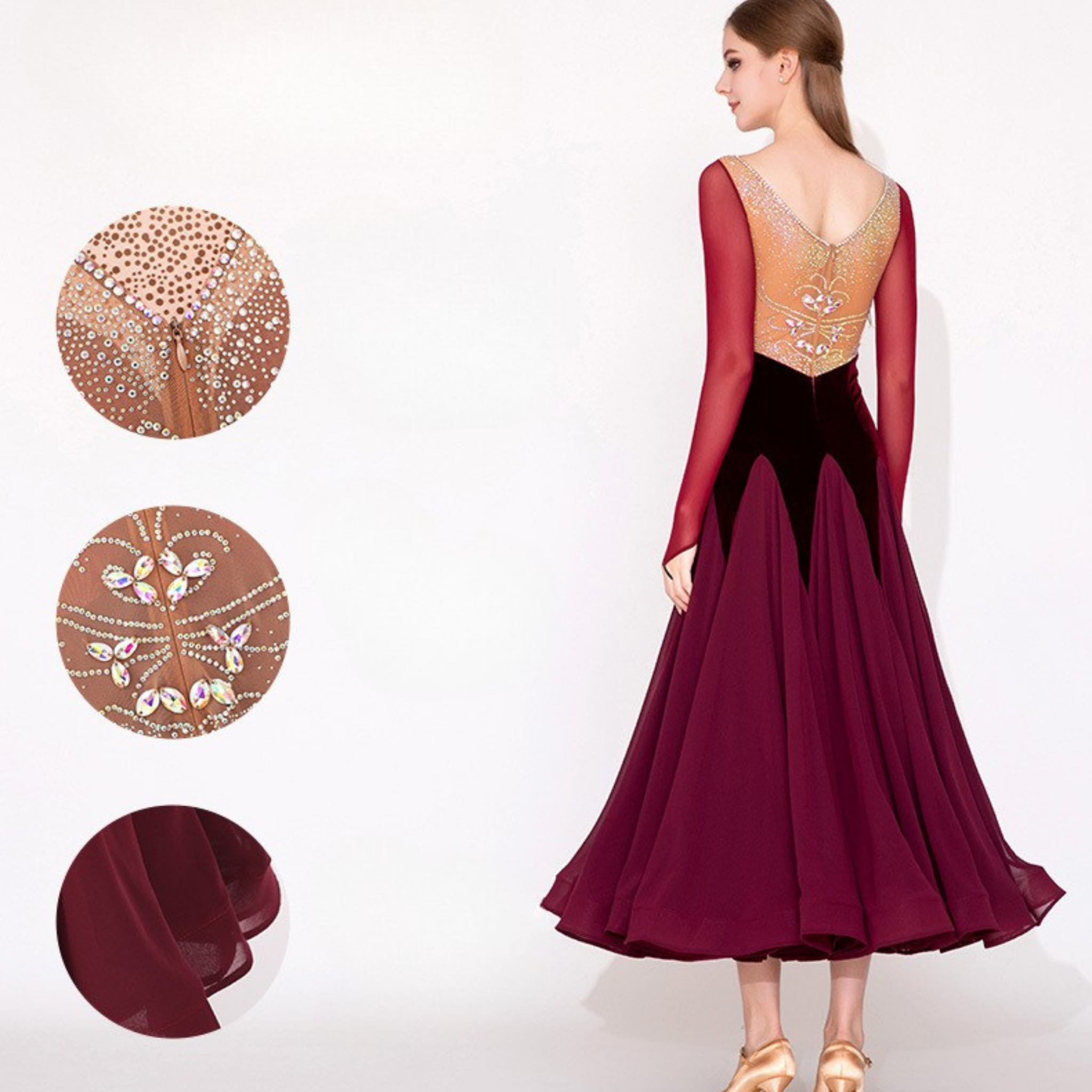 社交ダンス　スタンダードモダン　ドレス　　MY943