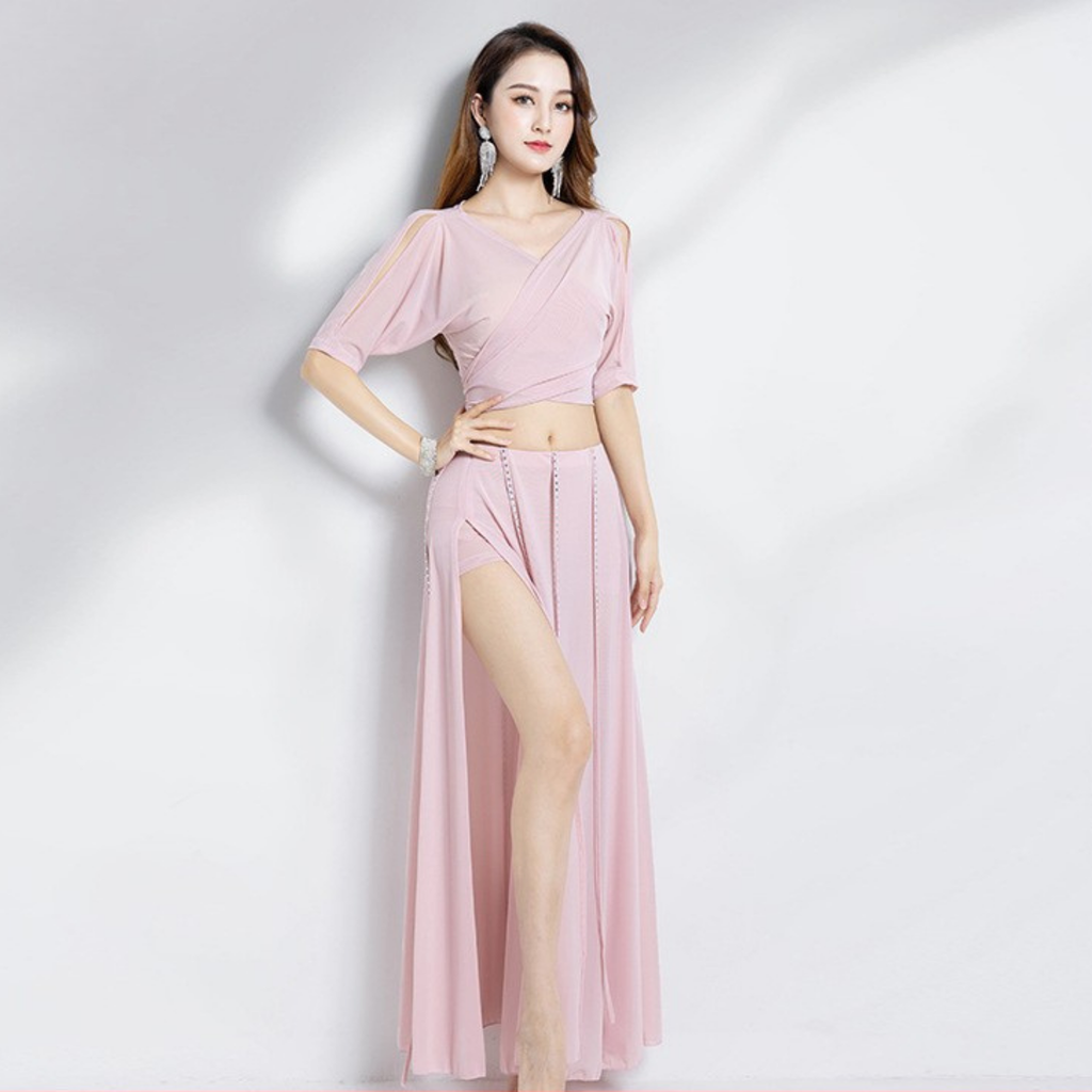 ベリーダンス　レッスンウェア　パフスリーブ