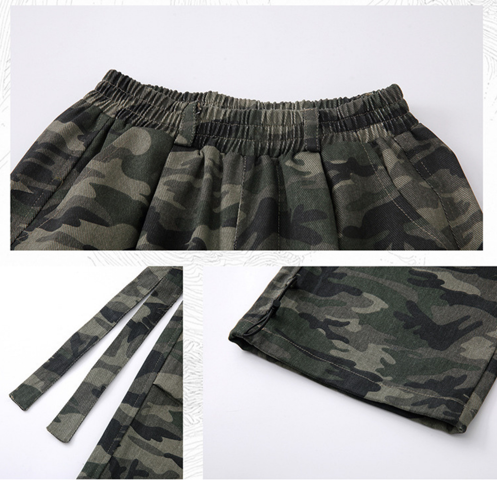 HIPHOP カモフラージュカーゴ セットアップ キッズダンス衣装