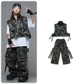 HIPHOP カモフラージュ ワイドパンツセットアップ キッズダンス衣装