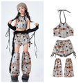 GIRLS グレースター ファーレッグセットアップ キッズダンス衣装