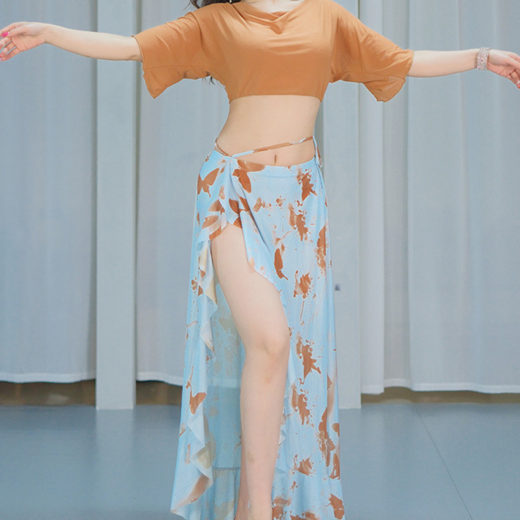 ベリーダンス　レッスンウェア　フレンチメッシュ