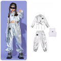 HIPHOP メタリックシルバー カーゴセットアップ キッズダンス衣装