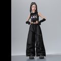 HIPHOP ABCグリッター ワイドパンツセットアップ キッズダンス衣装