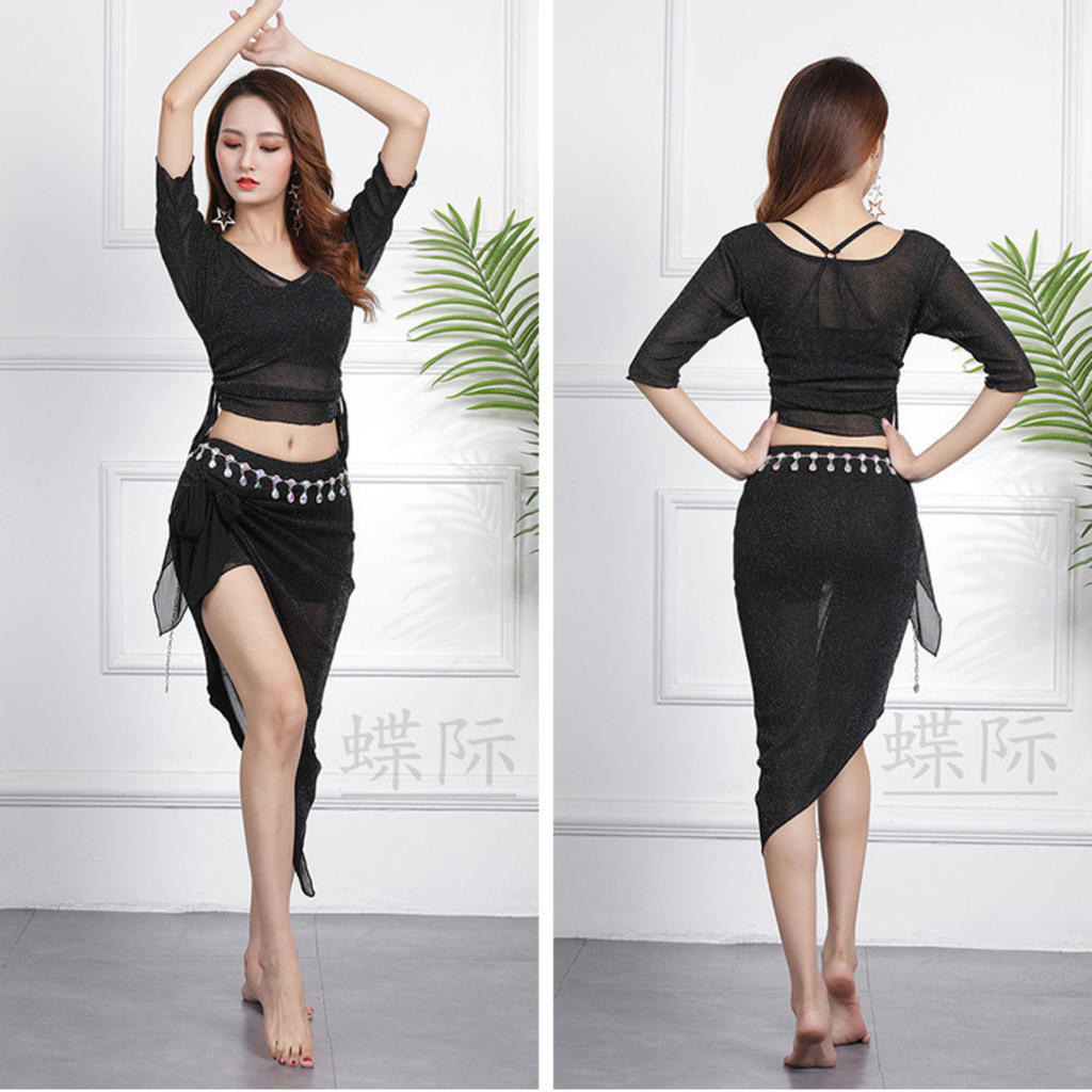 ベリーダンス　レッスンウェア　サイド　ドローストリング　