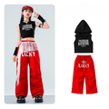 GIRLS レースレイヤード ワイドパンツセットアップ キッズダンス衣装