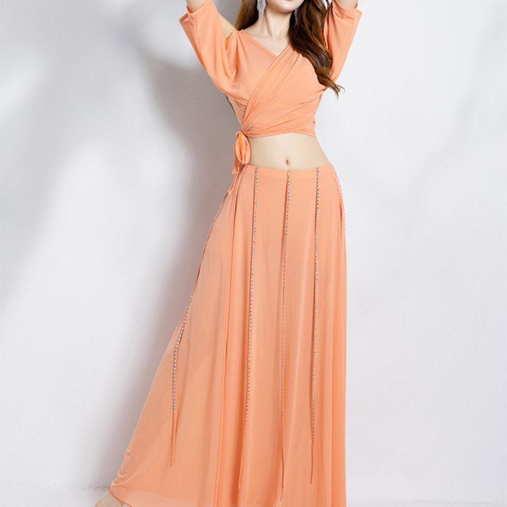 ベリーダンス　レッスンウェア　パフスリーブ