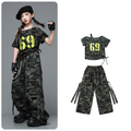 HIPHOP カモフラージュカーゴ セットアップ キッズダンス衣装