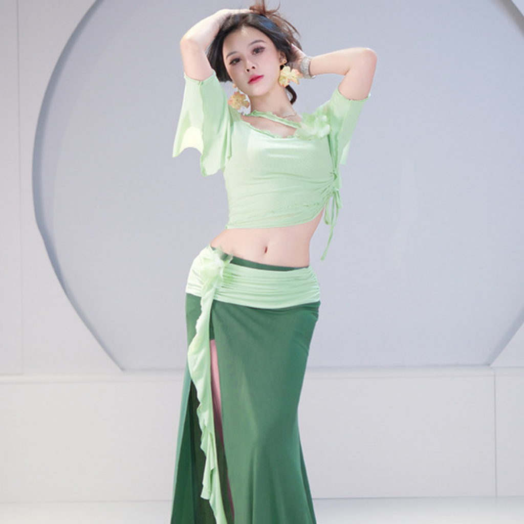 ベリーダンス　レッスンウェア　ドローストリングスタイル