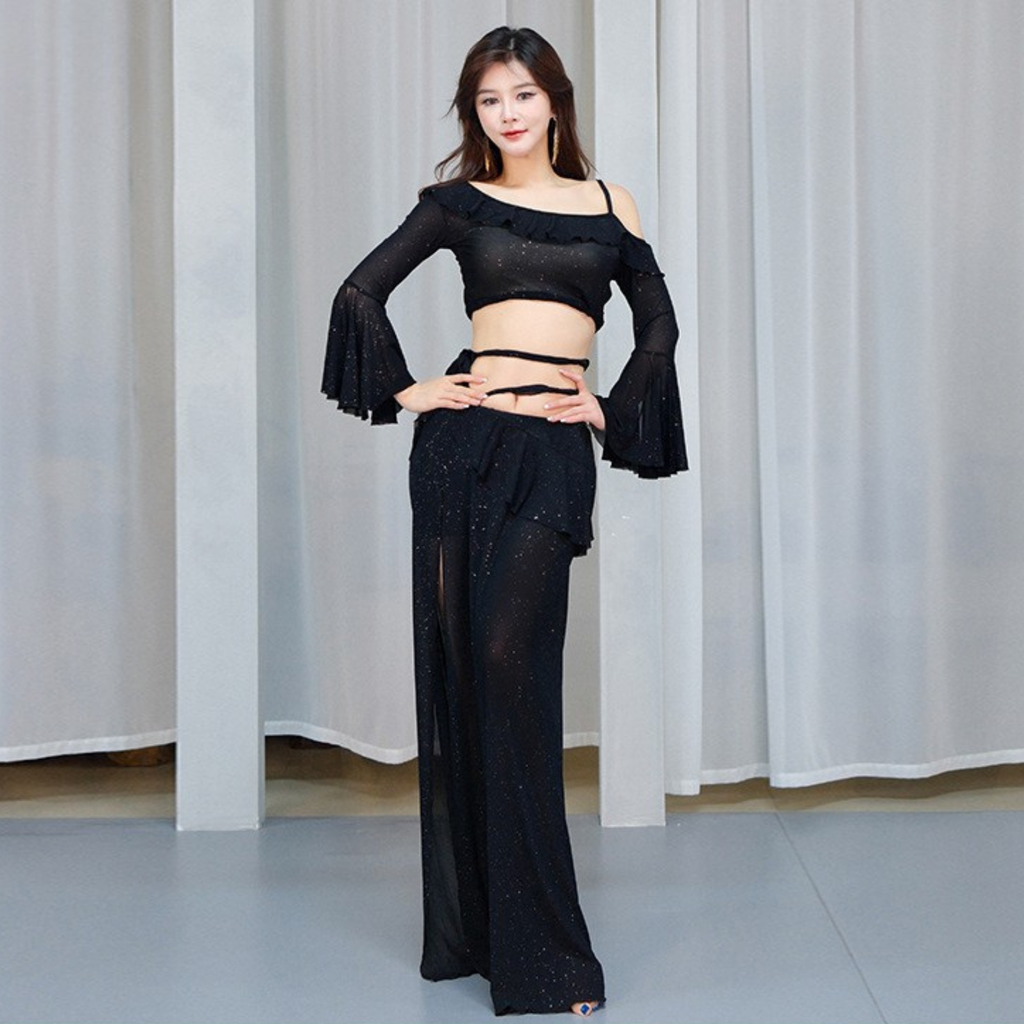 ベリーダンス　レッスンウェア　スパンコール