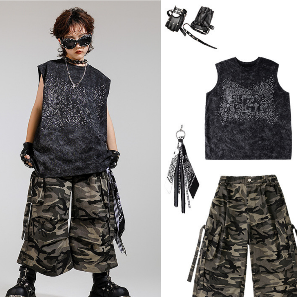 STREET ブラックストーン カモフラージュセットアップ キッズダンス衣装