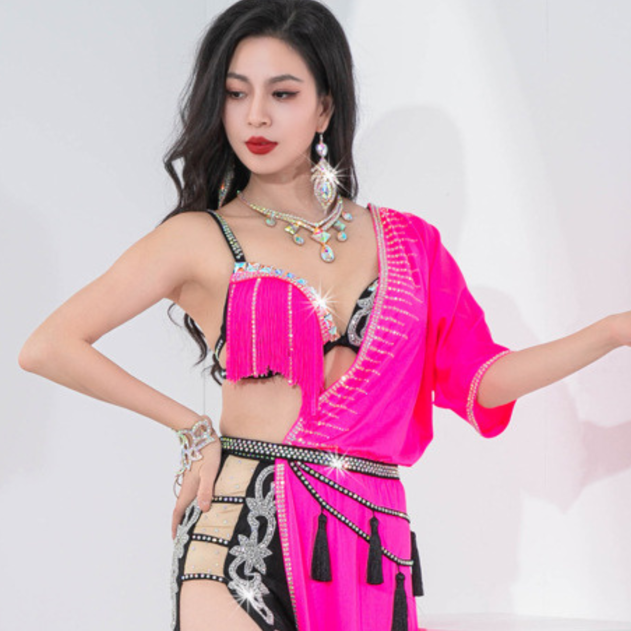ベリーダンス　コスチューム　２WAY　ハーフドレス付き
