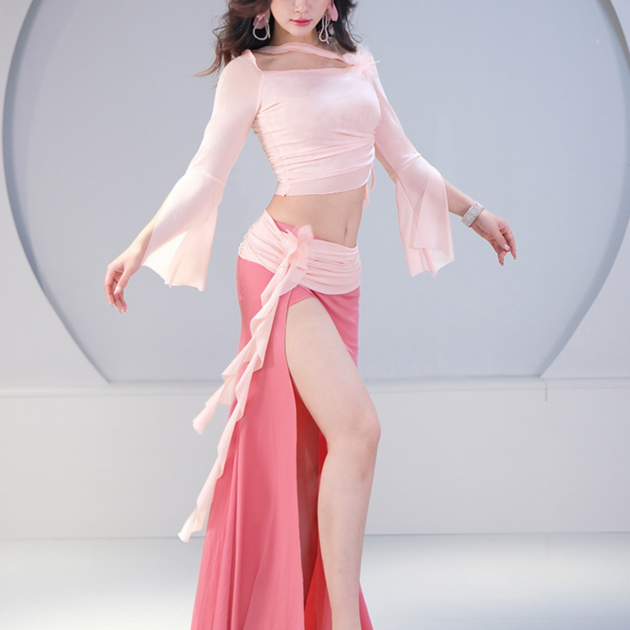 ベリーダンス　レッスンウェア　ドローストリングスタイル