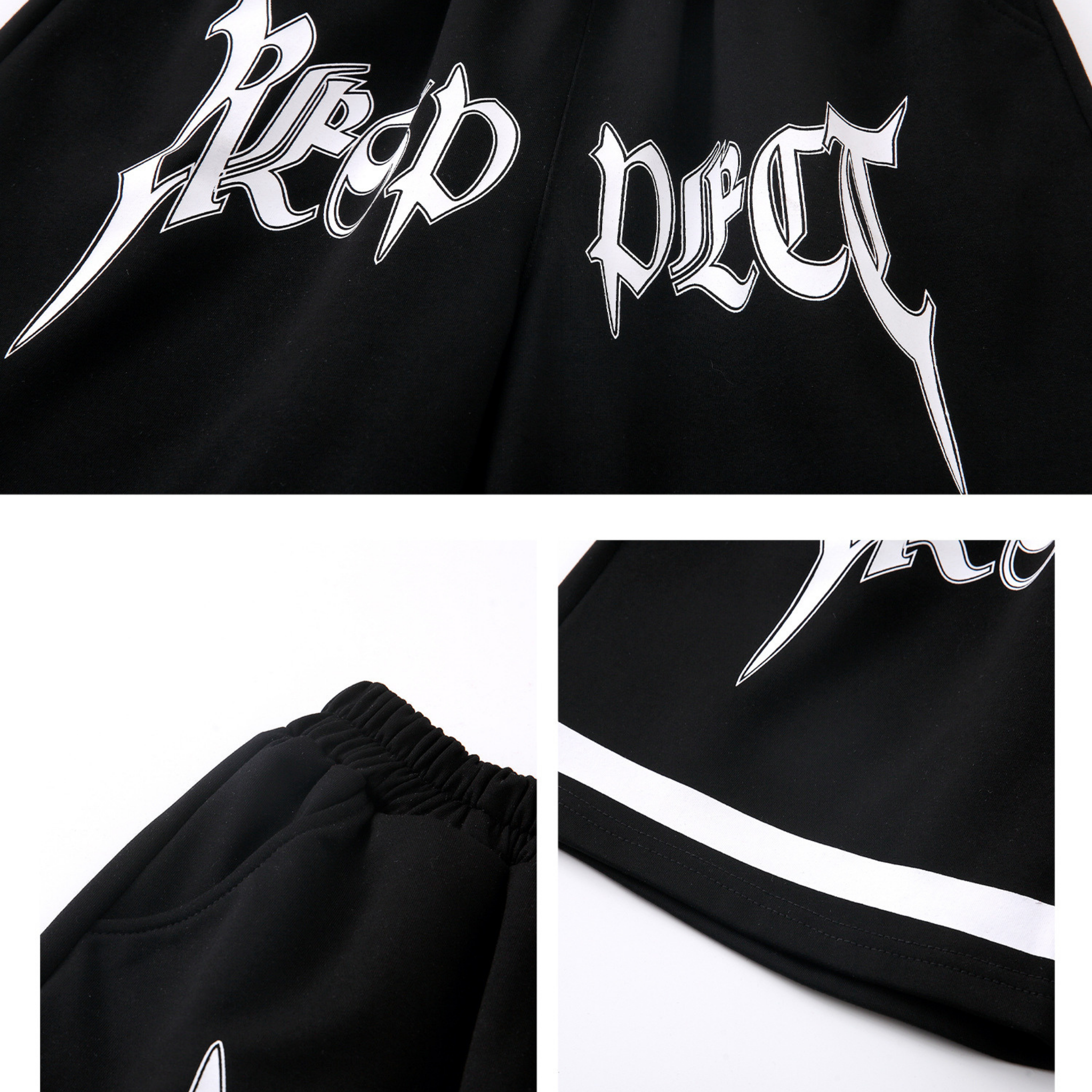 HIPHOP ブラックナンバー ハーフパンツセットアップ キッズダンス衣装