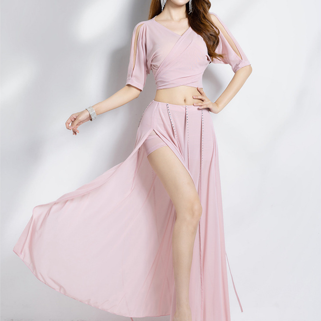 ベリーダンス　レッスンウェア　パフスリーブ