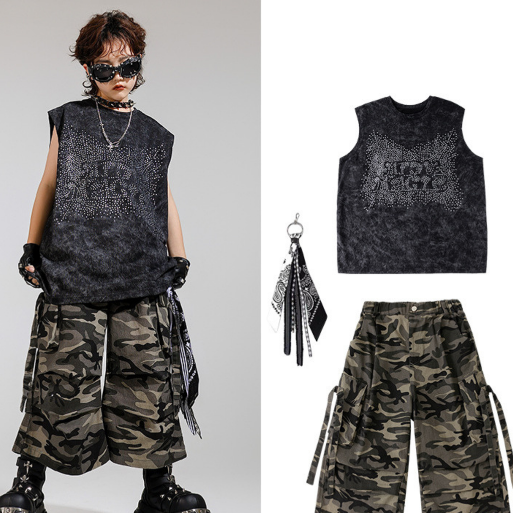 STREET ブラックストーン カモフラージュセットアップ キッズダンス衣装